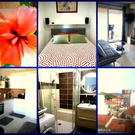 Apartment 2 Pieces Avec Terrasse -Calme-Sans Vis A Vis-Garage-Centre De Cannes *